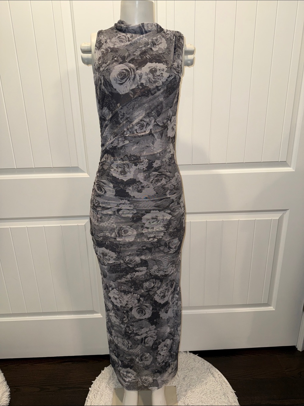 Ardene Gray Floral Sleeveless Maxi Dress